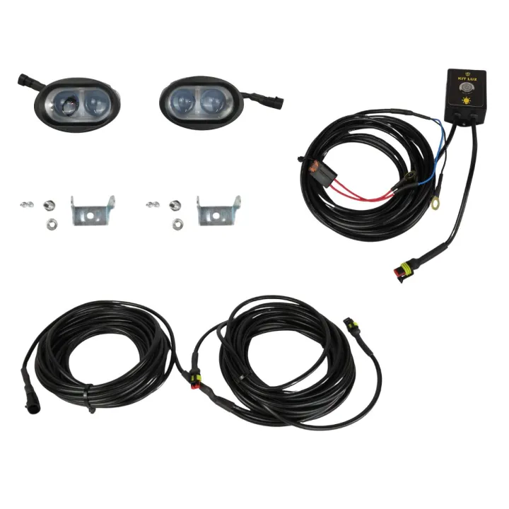 KIT FAROL LUZ LED AZUL UNIVERSAL PULVERIZADOR NOTURNO BLUE