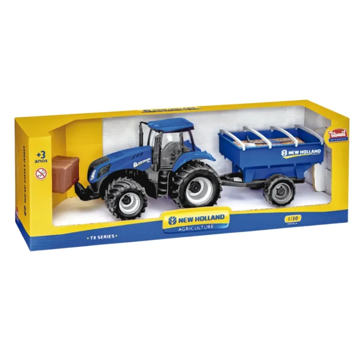 TRATOR NEW HOLLAND T8 GRANELEIRO BRINQUEDO 1/30