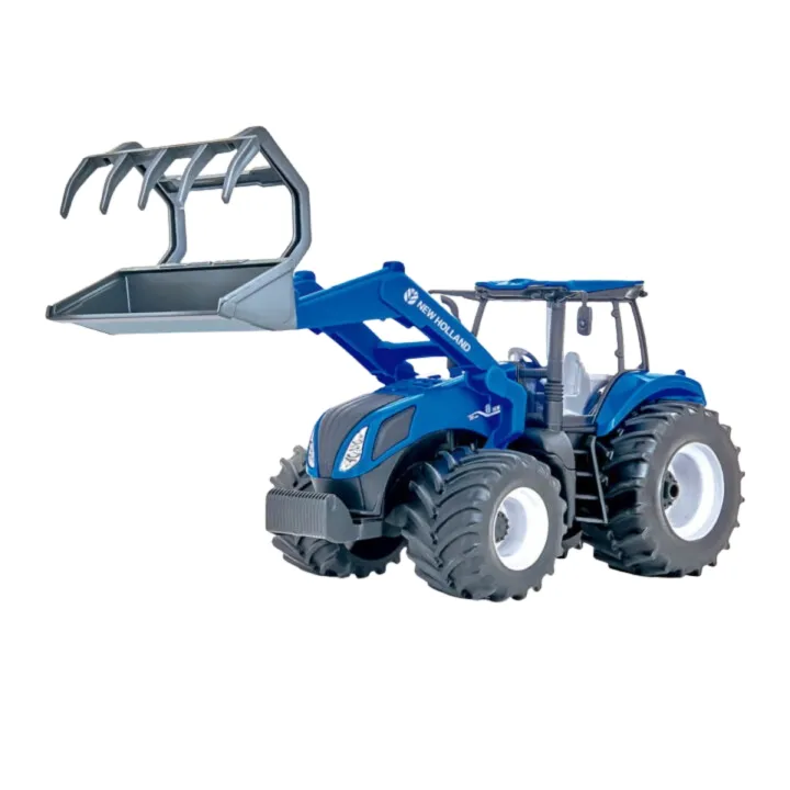 TRATOR NEW HOLLAND T8 C/ GARFO BRINQUEDO 1/30