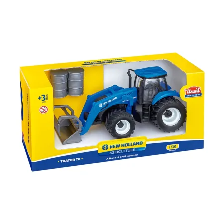 TRATOR NEW HOLLAND T8 C/ GARFO BRINQUEDO 1/30